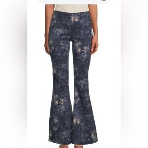 FREE PEOPLE Penny Floral Flare Jeans 28